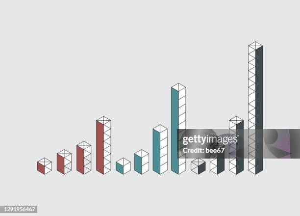 info graphics - colorful graph, square pillar - pillars infographic stock illustrations