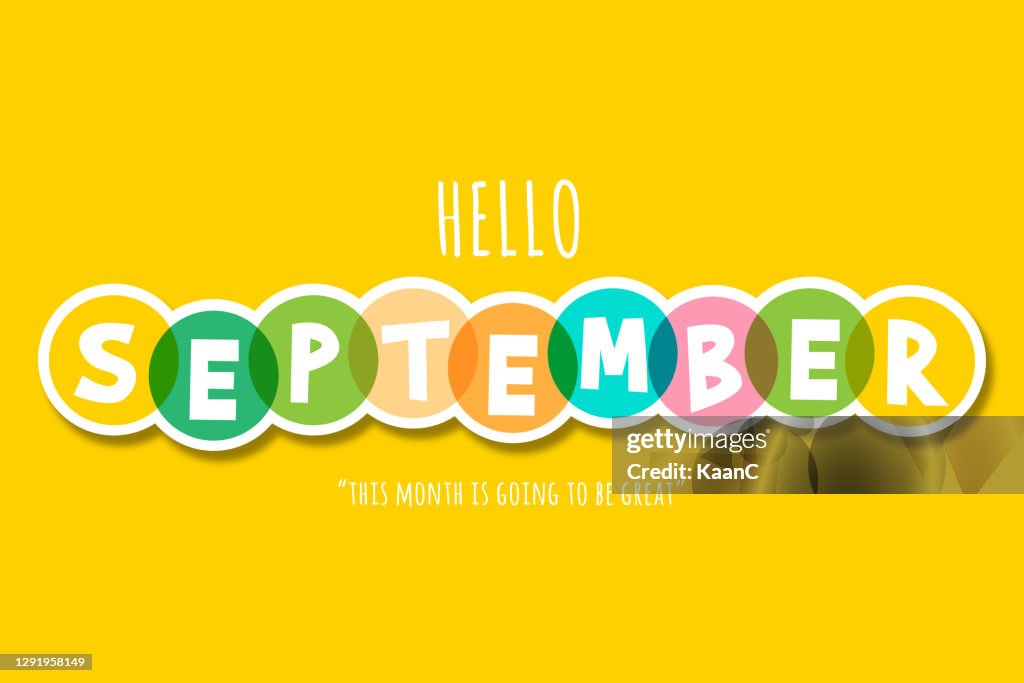 Hello September Lettering Stock Illustration High-Res Vector Graphic ...