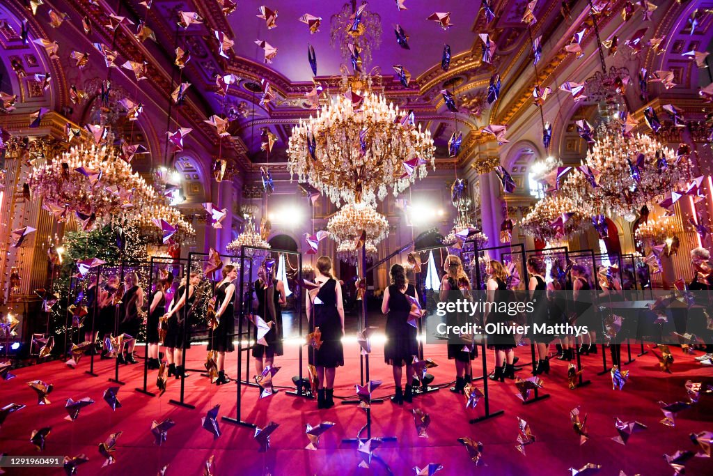 King Philippe Of Belgium, Queen Mathilde, Prince Emmanuel And Princess Eleonore Attend The Christmas Concert By The Scala Choir At the Royal Palace In Brussels