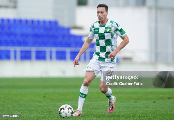 Alex Soares of Moreirense FC in action during the Portuguese Cup match between CD Cova da Piedade and Moreirense FC at Estadio Municipal Jose Martins...