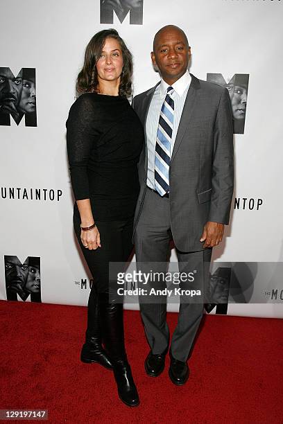 Nicole Marsalis and Branford Marsalis attend "The Mountaintop" Broadway opening night at The Bernard B. Jacobs Theatre on October 13, 2011 in New...