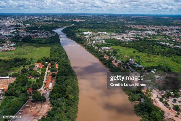 cuiabá river - aerial view - floresta ribeirinha imagens e fotografias de stock