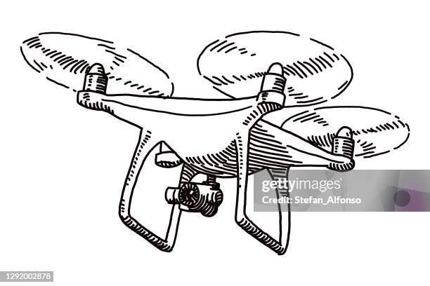drone doodle - drone sketch stock illustrations