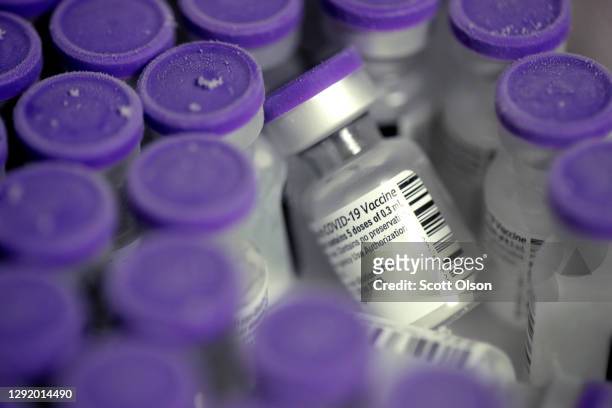 Vaccine is stored at -80 degrees celsius in the pharmacy at Roseland Community Hospital on December 18, 2020 in Chicago, Illinois. The hospital began...