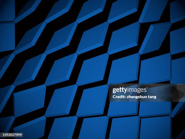 abstract broken cube - blue mosaic stock pictures, royalty-free photos & images