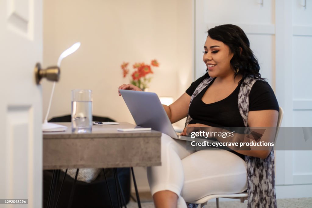Native American Generation Z Female Using Technology Working From Home During Pandemic Photo Series