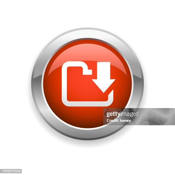 downloading and document glossy icon - silver tray stock illustrations