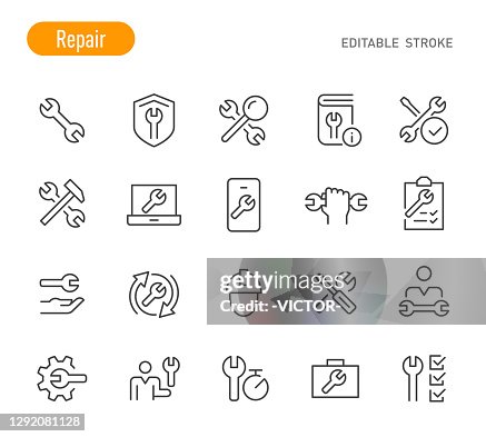 Repair Icons - Line Series - Editable Stroke Repair Icons - Line Series - Editable Stroke