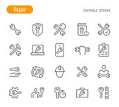 Repair Icons - Line Series - Editable Stroke