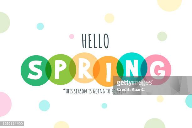 stockillustraties, clipart, cartoons en iconen met hallo lente belettering voorraad illustratie - springtime