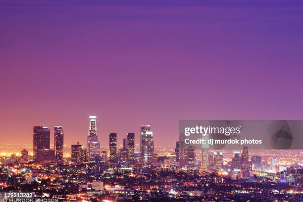 los angeles at dusk - the la stock pictures, royalty-free photos & images