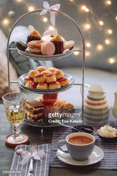 afternoon tea for two - tea set stock pictures, royalty-free photos & images