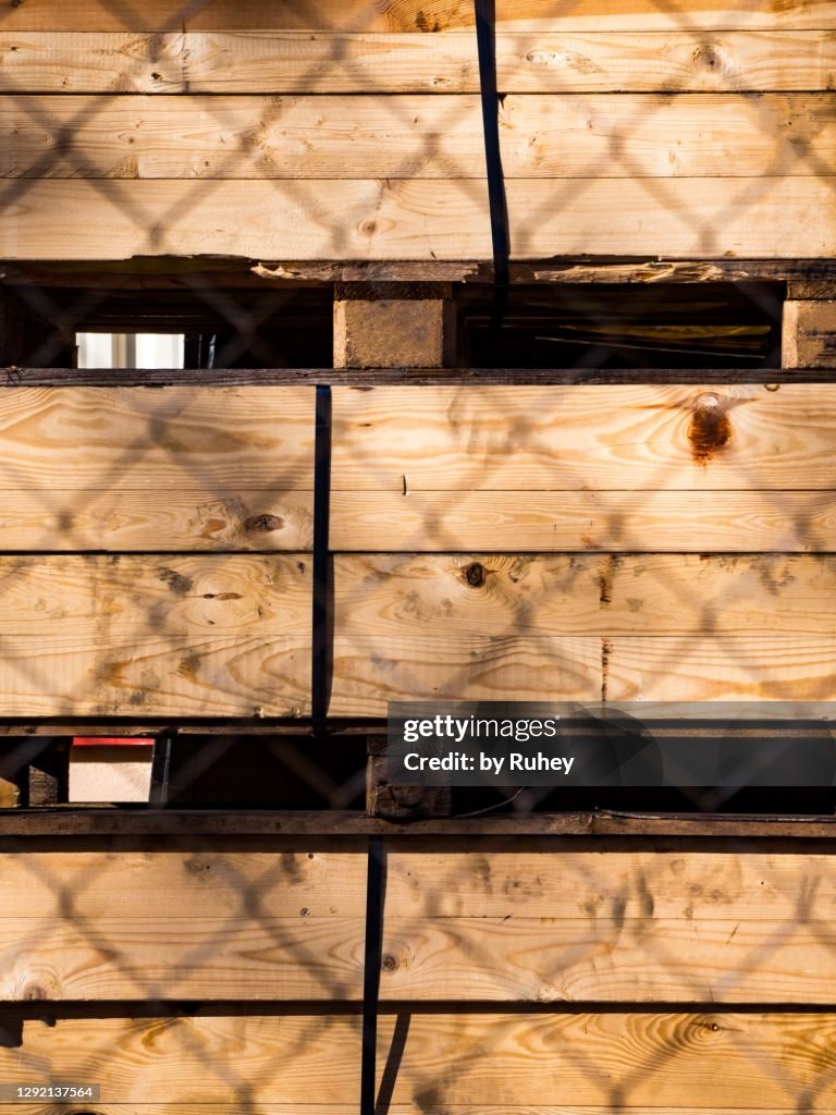 Alt Pattern Pallets Wooden Pallets Stacked In A Pattern Photo - Getty Images