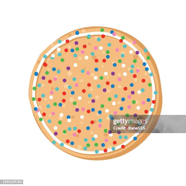 bildbanksillustrationer, clip art samt tecknat material och ikoner med hemlagad socker cookie med strössel - kaka med socker