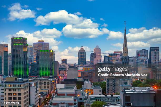 montreal urban skyline seen in the afternoon, canada - montréal stock pictures, royalty-free photos & images