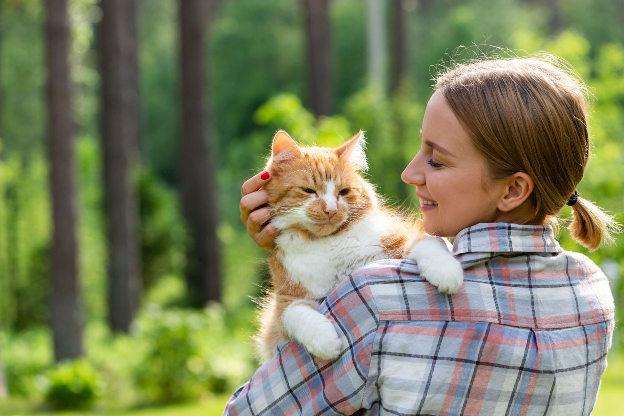 happy pet owner