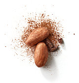 cocoa powder isolated on white