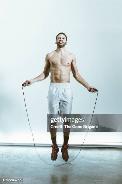 Man Using Jump Rope Model 633 Jumping Rope Studio Stock Photos, High-Res Pictures, and Images ...