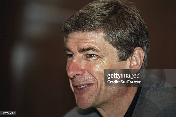 Portrait of Arsenal Manager Arsene Wenger during a press conference. \ Mandatory Credit: Stu Forster/Allsport