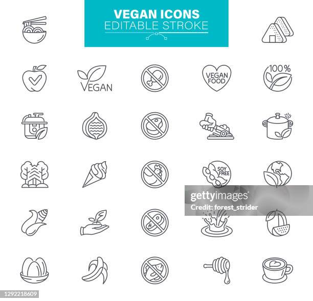 ilustraciones, imágenes clip art, dibujos animados e iconos de stock de iconos veganos. veganismo, comida saludable, sin gluten - veganismo