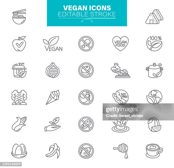 stockillustraties, clipart, cartoons en iconen met veganistische iconen. veganisme, gezond eten, glutenvrij - veganisme