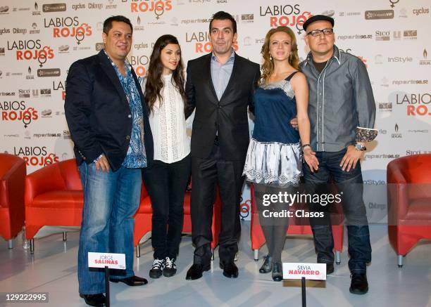 Jorge Aguirre, Diana Garcia, Jorge Salinas, Silvia Navarro, Rafael Lara During The press conference to present the movie Cinepolis Red Lips in...