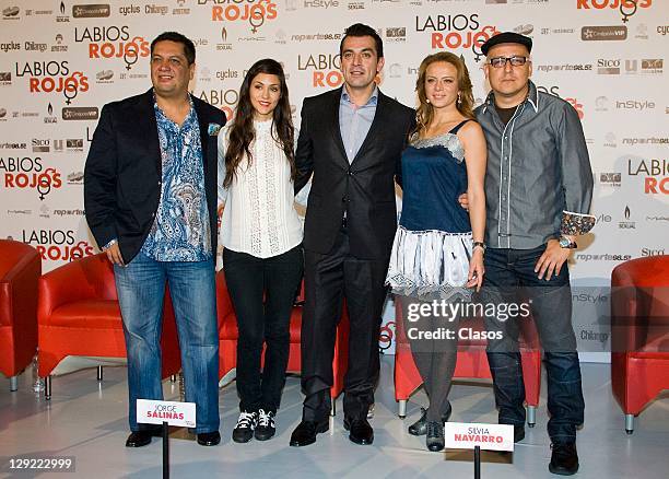 Jorge Aguirre, Diana Garcia, Jorge Salinas, Silvia Navarro, Rafael Lara During The press conference to present the movie Cinepolis Red Lips in...