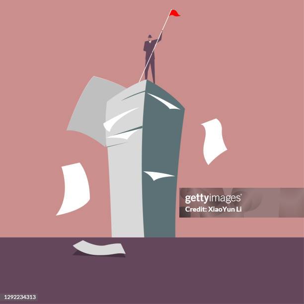 overcome work pressure. - piles of paperwork stock illustrations