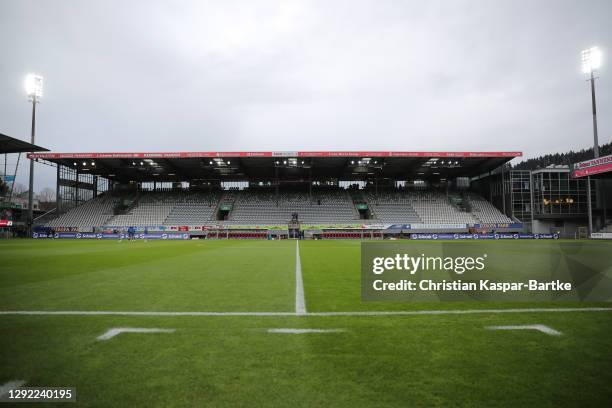 General view inside the stadium prior to the Bundesliga match between Sport-Club Freiburg and Hertha BSC at Schwarzwald-Stadion on December 20, 2020...