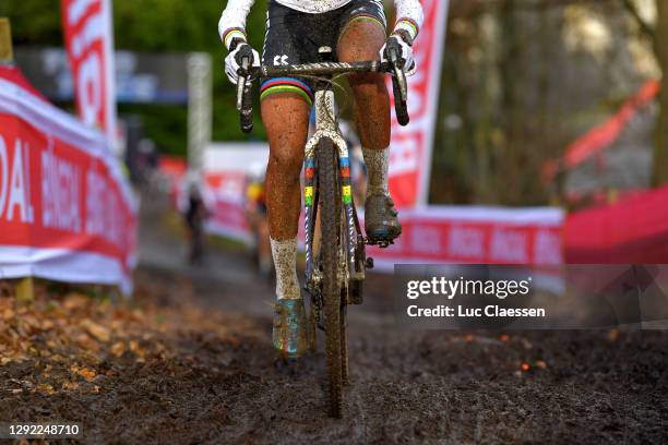 Ceylin Del Carmen Alvarado of The Netherlands and Team Alpecin - Fenix / Mud / Detail view / during the 12th Namur World Cup 2020, Women Elite /...