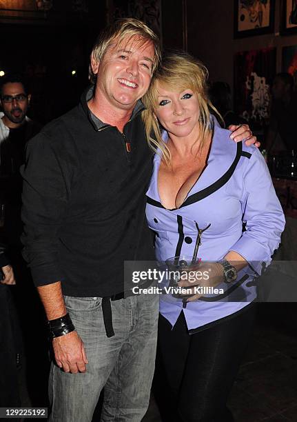 Brian Mahoney and Angela Duffy attend "The Boondock Saints" Bike Benefit at Tuff Sissy & Co on October 13, 2011 in Los Angeles, California.