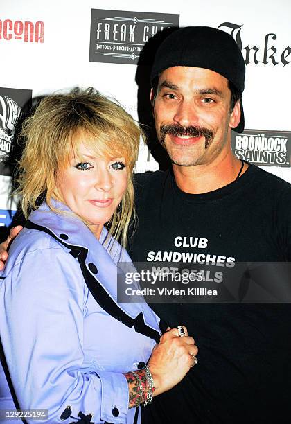 Angela Duffy and Bob Rubin attend "The Boondock Saints" Bike Benefit at Tuff Sissy & Co on October 13, 2011 in Los Angeles, California.