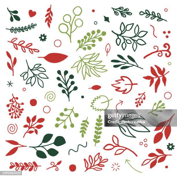 christmas holiday seamless pattern - flower flat lay stock illustrations