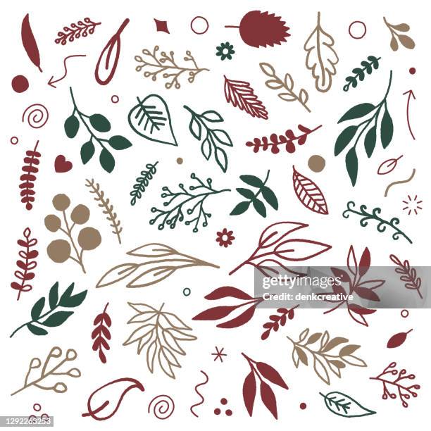 foliage holiday pattern illustration - christmas garden stock illustrations