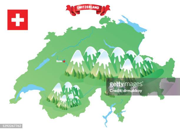 switzerland map - zurich map stock illustrations