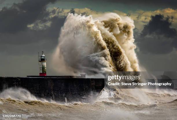 storm at newhaven - uk coastline stock pictures, royalty-free photos & images