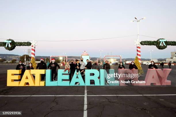 Volunteers, Canon W. Jack Curry, Ayesha Curry, Ryan Carson Curry, Stephen Curry, and Riley Elizabeth Curry attend Eat. Learn. Play., the 8th Annual...