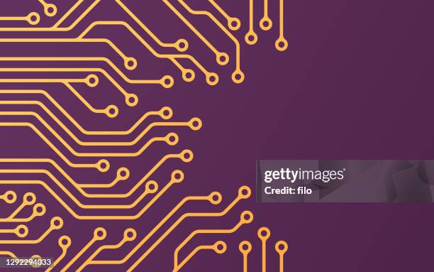 stockillustraties, clipart, cartoons en iconen met achtergrond computercircuit - computer chip