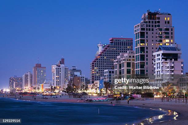 beachfront hotels - tel aviv stock pictures, royalty-free photos & images