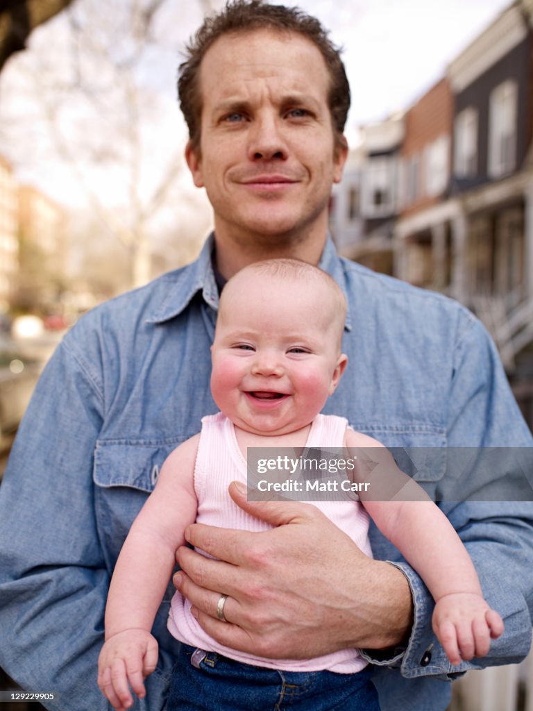 Father with baby daughter