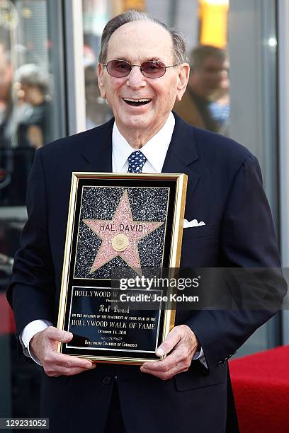 Songwriter Hal David attends Hollywood Walk Of Fame Induction Ceremony on October 14, 2011 in Hollywood, California.