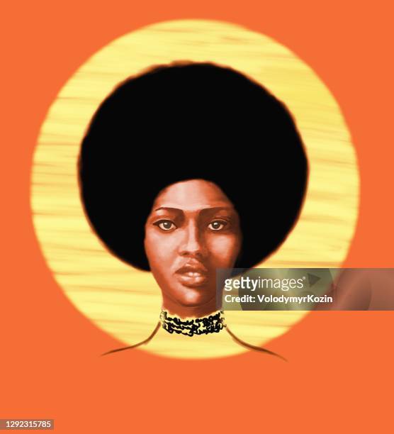 portrait of a young woman  of african type falashi - afro hairstyle stock illustrations