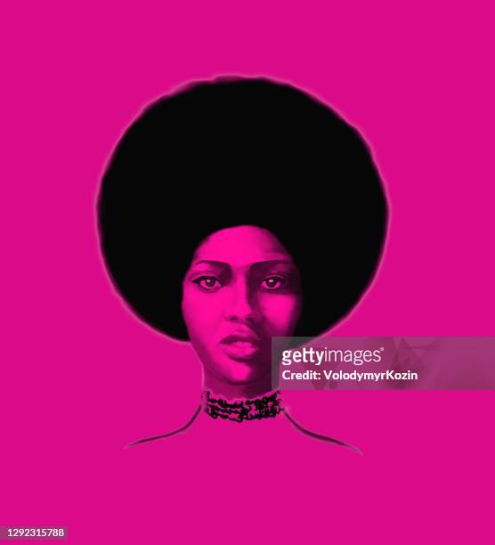 portrait of a young woman  of african type falashi - african american women hair stock illustrations