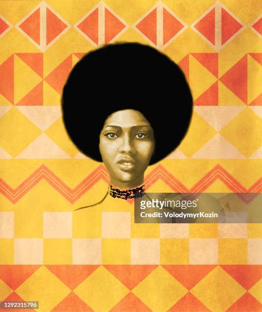 illustrazioni stock, clip art, cartoni animati e icone di tendenza di ritratto di giovane donna di tipo africano falashi - afro