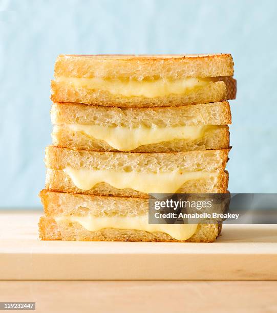 grilled cheese sandwich - boterham met kaas stockfoto's en -beelden