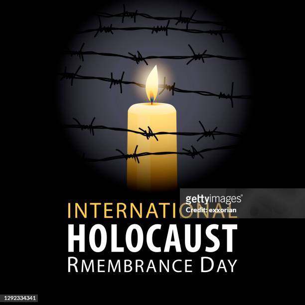 ilustraciones, imágenes clip art, dibujos animados e iconos de stock de día internacional de la memoria del holocausto - nazismo