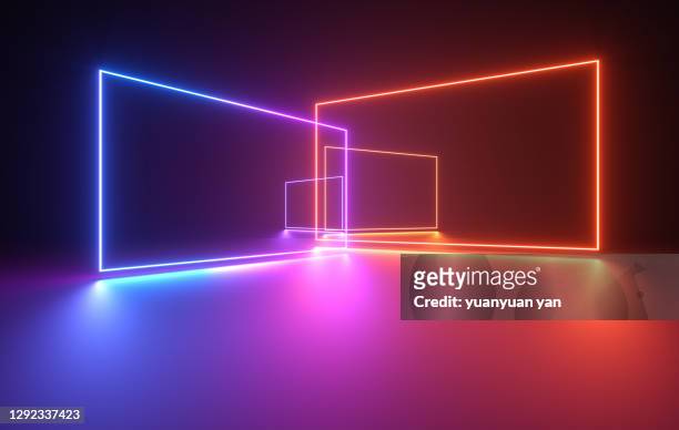 3d rendering exhibition background - viola colore foto e immagini stock