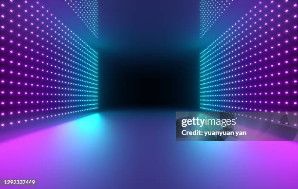 3d rendering exhibition background - fluorescente - fotografias e filmes do acervo