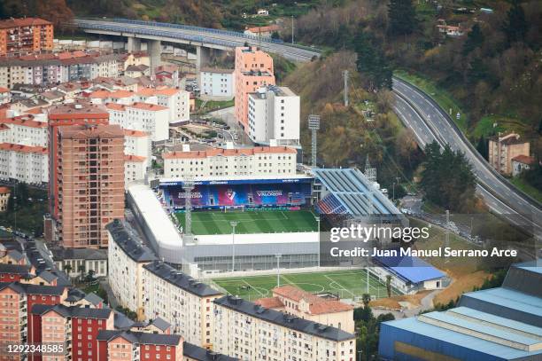 General view of the stadium prior to the La Liga Santander match between SD Eibar and Real Madrid at Estadio Municipal de Ipurua on December 20, 2020...