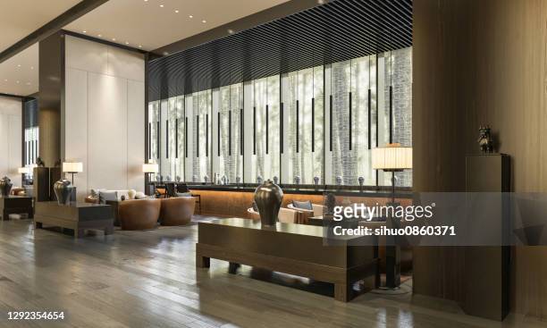 hotel reception lobby - hotel stock pictures, royalty-free photos & images